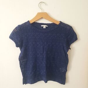 American Eagle Lace Cropped Tee XS